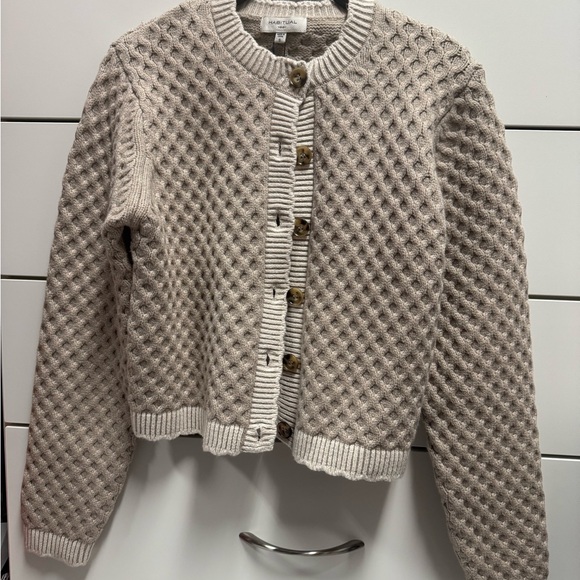 NWT Habitual Taupe Textured Cardigan Small